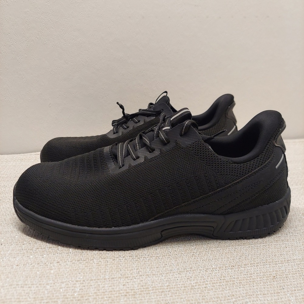 Orthofeet 20016 Yari Black Athletic Shoes Mens Wide 10.5 2E Slip Resistant